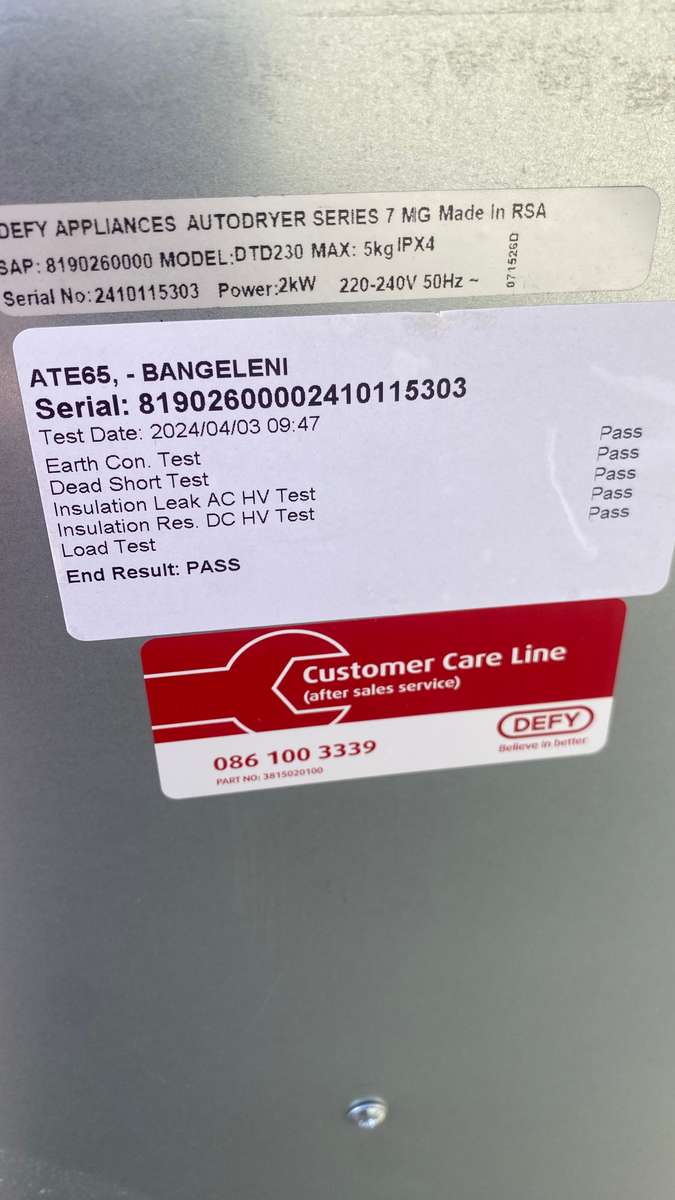 Defy DTD230 5kg Tumble Dryer