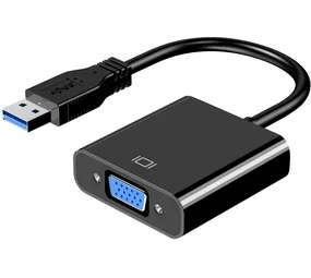 USB 3.0 TO VGA ADAPTOR -10CM USB Adaptor (Black)
