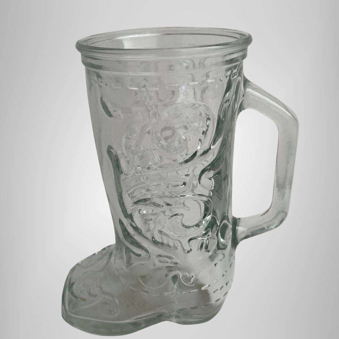 Vintage Glass Beer Boot Mug 1980s
