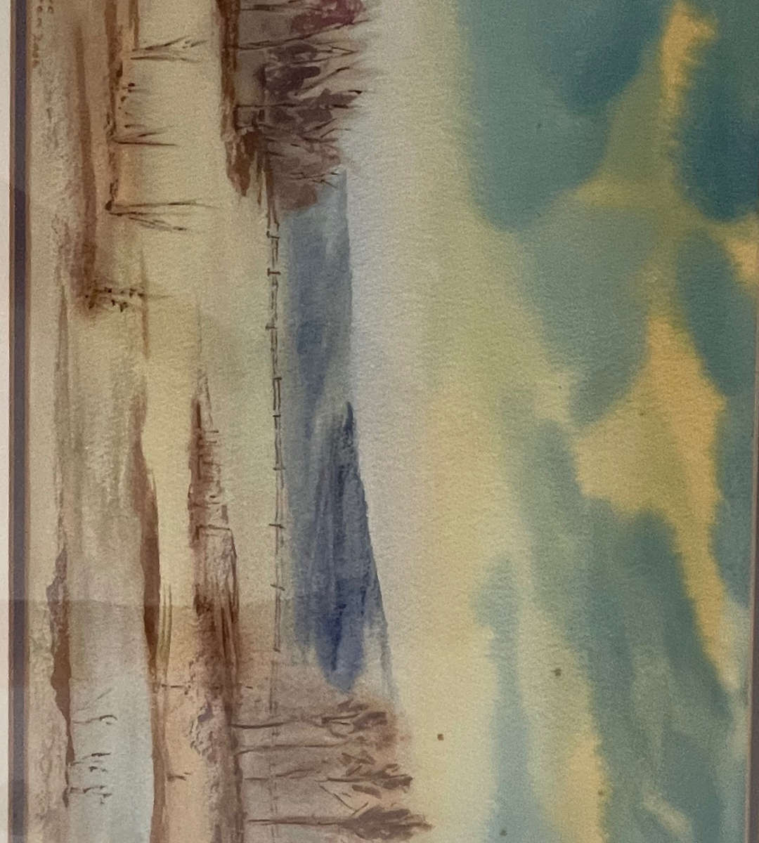 Clive Green 2006 Framed Watercolor Landscape  Signed Artwork  Metal Frame  48cm x 39cm