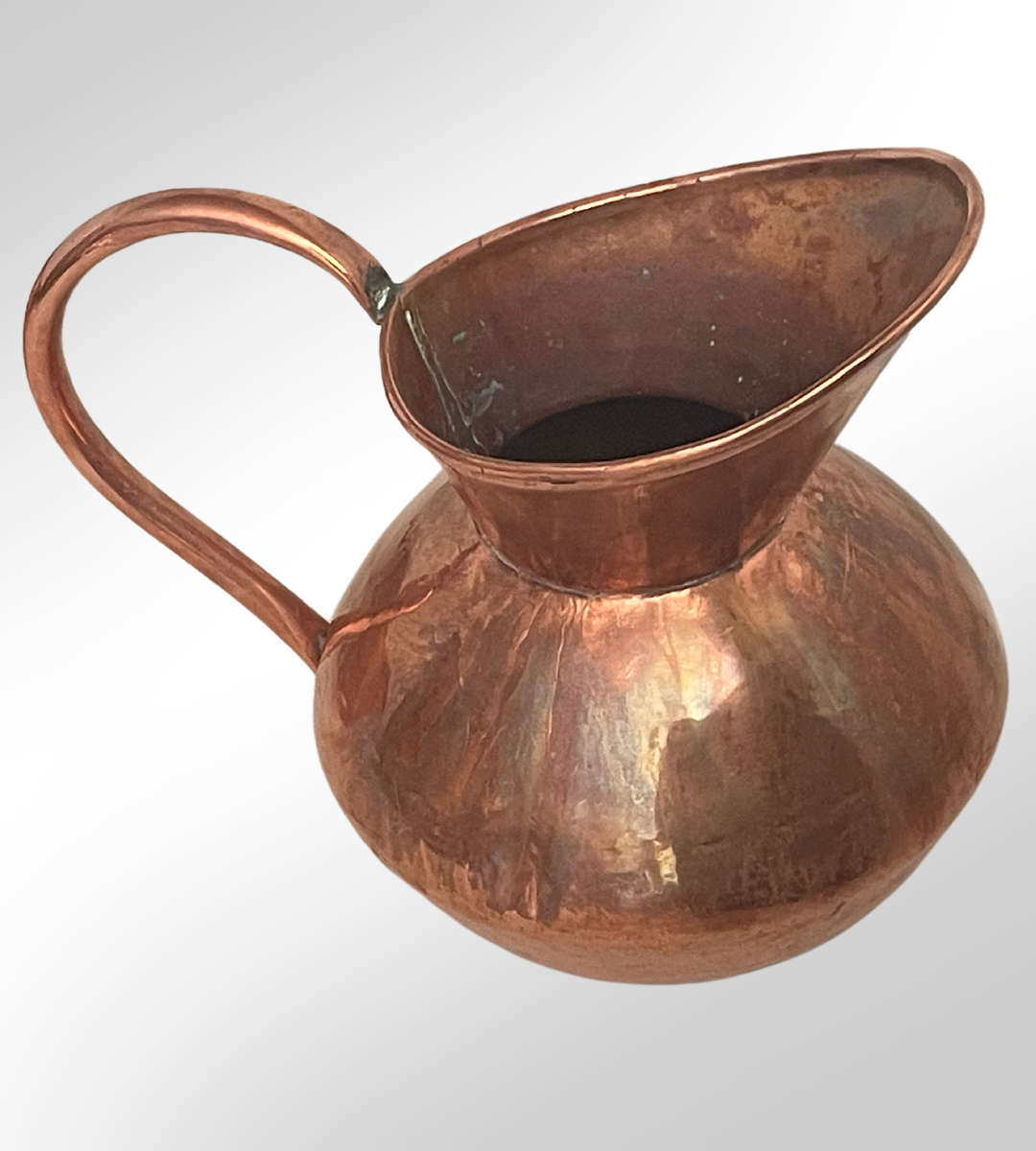 Vintage De Klerk Hand-Hammered Copper Oval Bowl & Jug Set  Original South African Craftsmanship