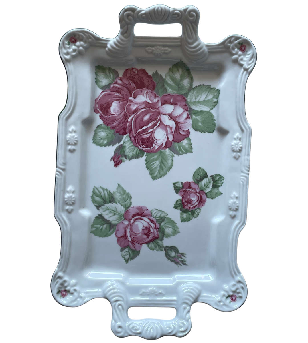 Wiesenthal German Porcelain Summer Rose Pattern Tea Set  Classic White No. 2142