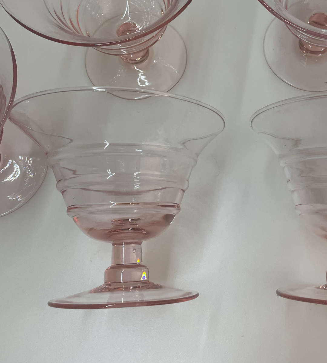 Set of 6 Vintage Pink Dessert Coupe Glasses  Princess House Pastel Parfait