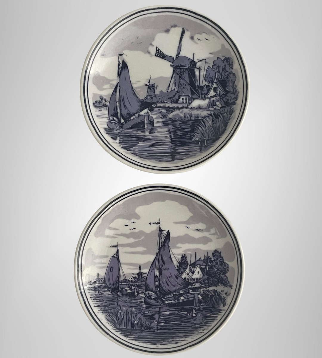 Bargain 7-Piece Dutch Delftware Decor Lot  Chemkefa plate, Boch Plate, Coasters, Candle Holder