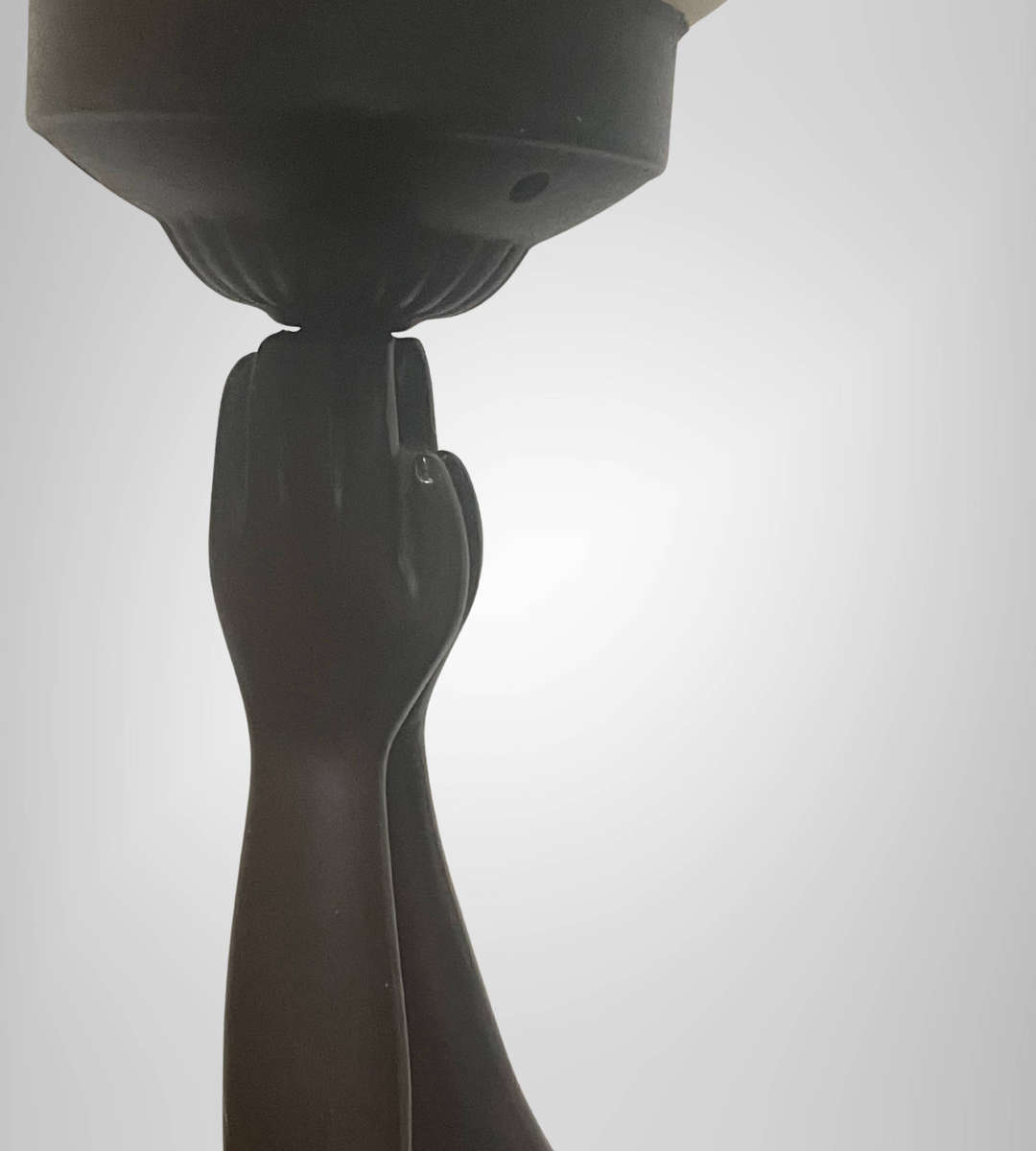 Rare 1970s Large Art Deco Style Nude Table Lamps  Matching Pair  75cm  Frosted Glass Shades