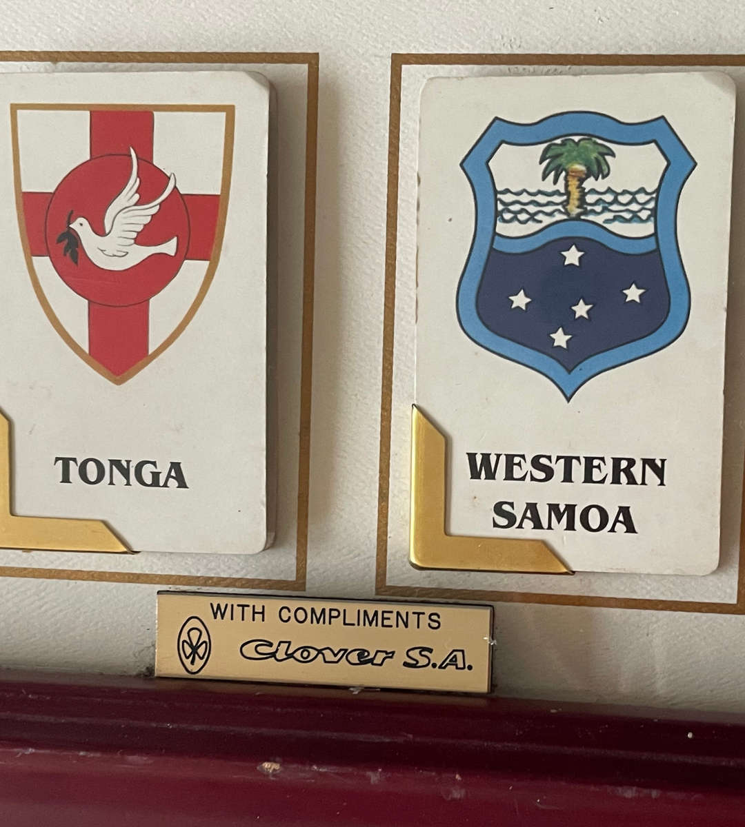 Rugby World Cup 1995 Cabinet Frame with Foldable Booklets & Springbok Teaspoons  Rare Collectible!