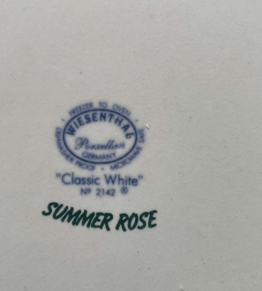 Wiesenthal German Porcelain Summer Rose Pattern Tea Set  Classic White No. 2142