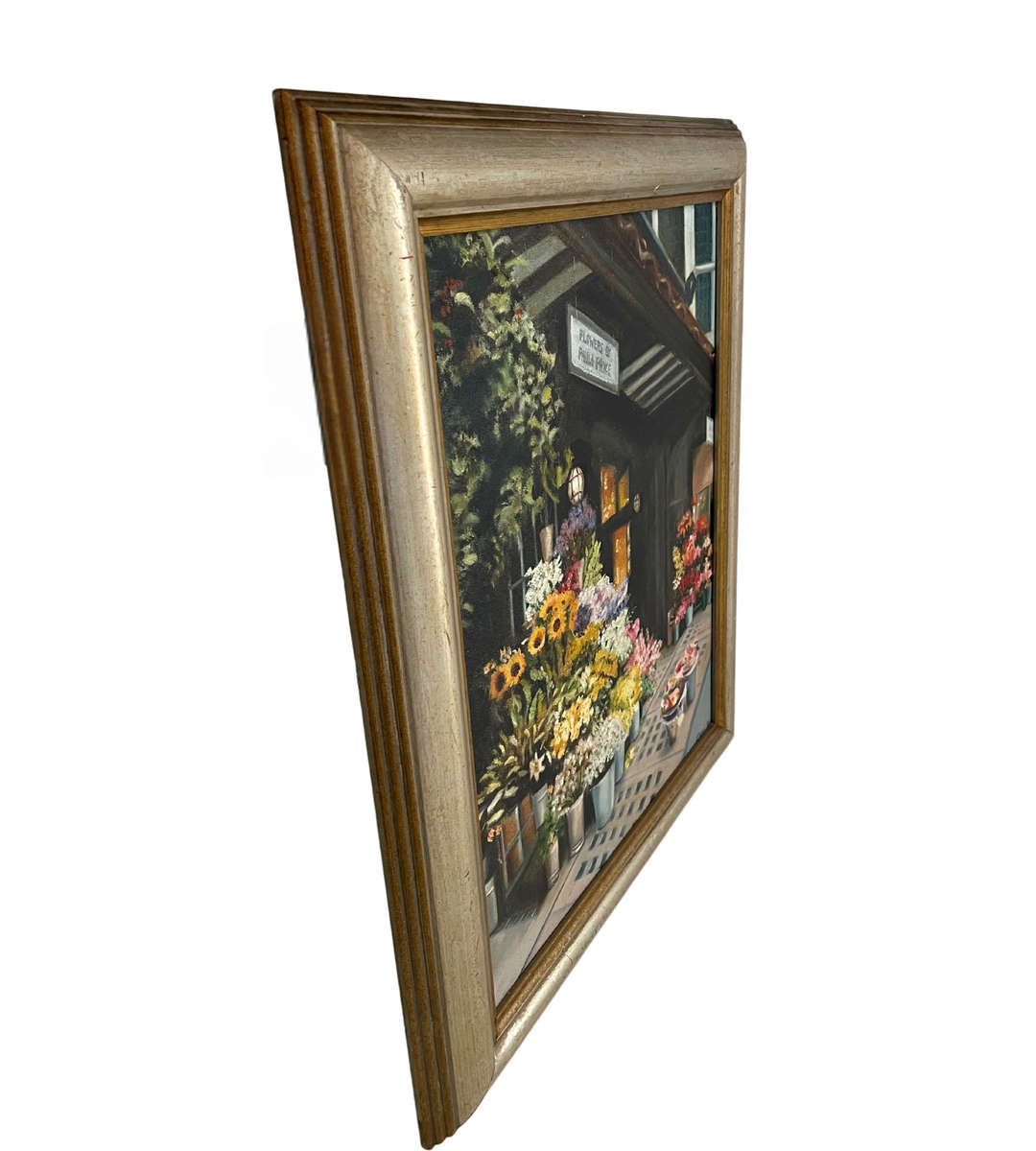 "Flowers by Paula Pryce" - Original Oil Painting by Eleni (2001) | Floral Shop Scene on Stretched