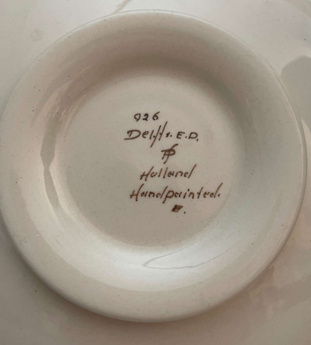 Delft Blue Hand-Painted Faience Polychrome Jug & Plate 2 piece Set  Signed, Made in Holland