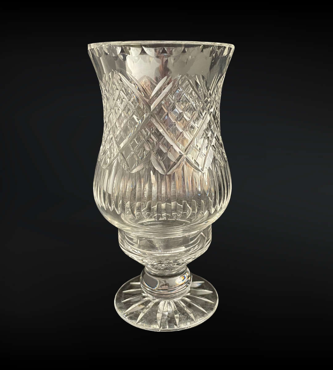 Edinburgh Crystal Hurricane Tea Light Lamp (Crofters Lamp)- Rare Find