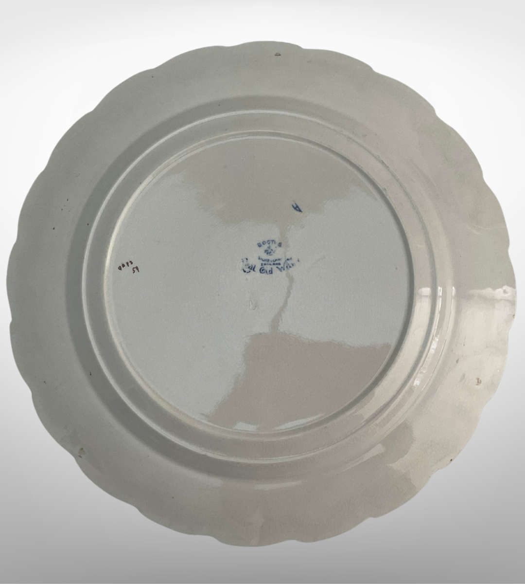 Antique Booths Real Old Willow Dinner Plate | Scalloped Rim | c.1912-1930 | 10.25 Inch (26cm) | Blue