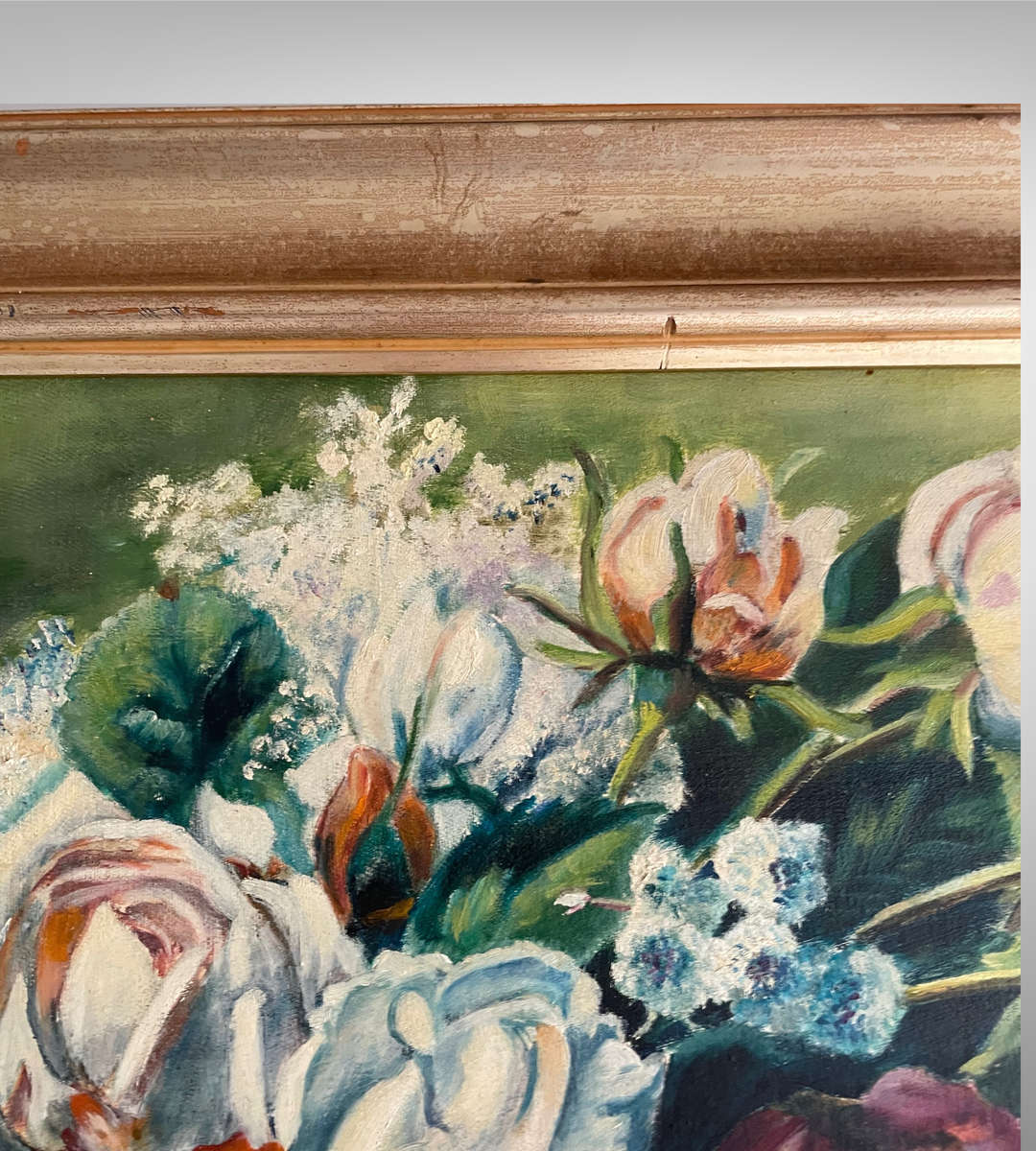 Eleni (2000) 'Cupid's Goblet' Floral Still Life - Oil on Canvas - Framed - 53.5 x 64cm