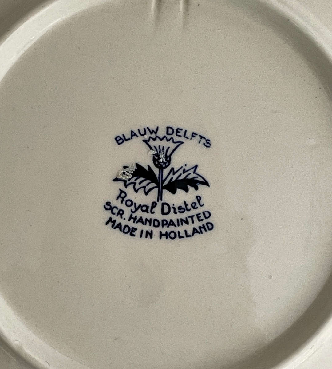 Set of 6 Delft Blauw Royal Distel Wall Plates  Handpainted  Made in Holland  16cm Each