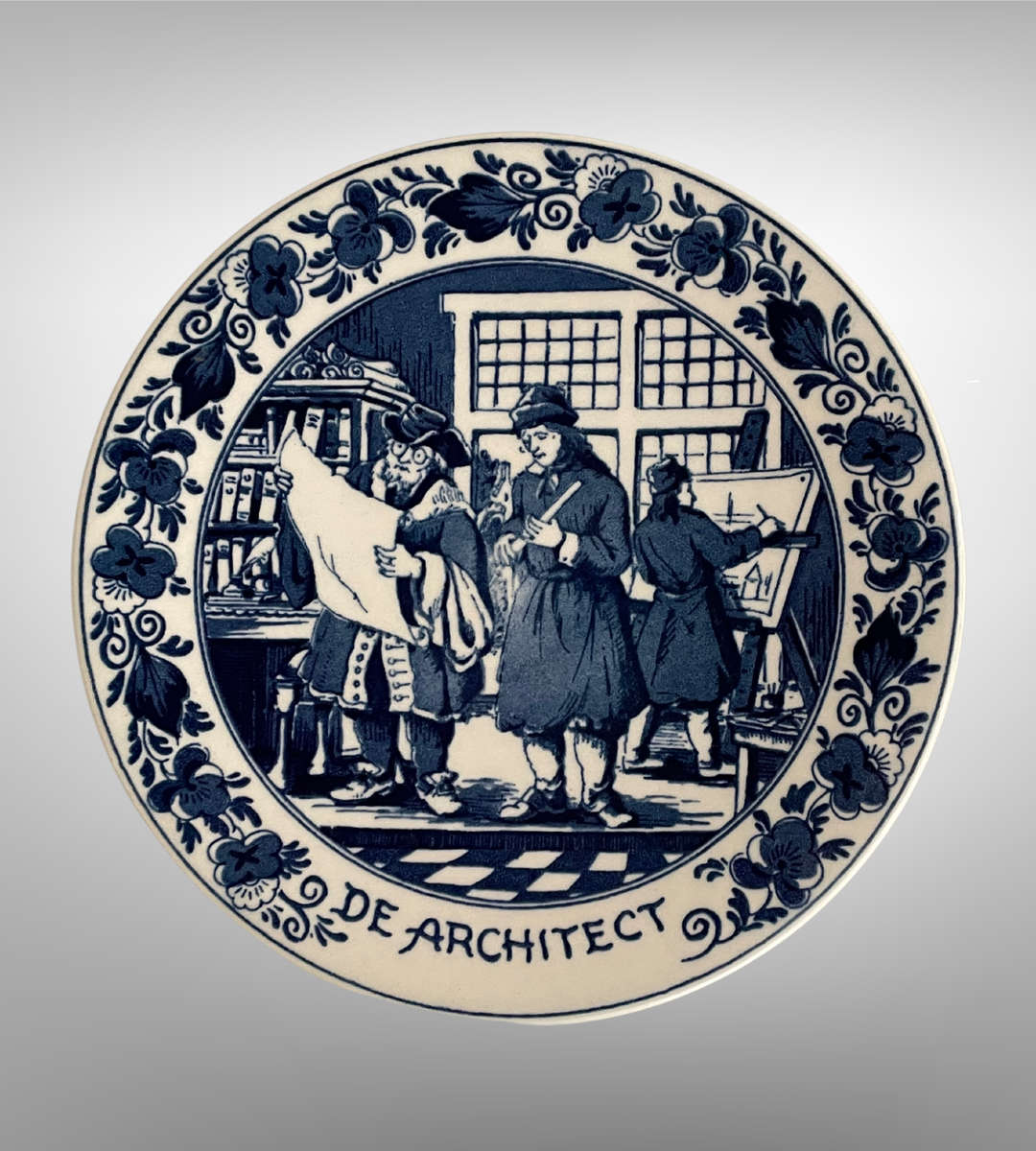 Set of 6 Delft Blauw Royal Distel Wall Plates  Handpainted  Made in Holland  16cm Each