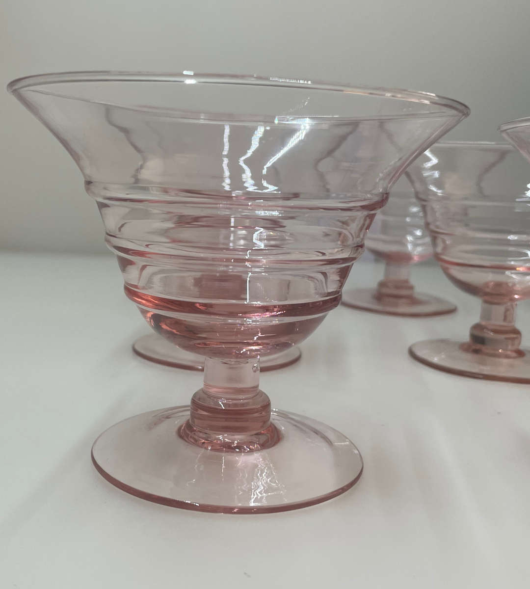 Set of 6 Vintage Pink Dessert Coupe Glasses  Princess House Pastel Parfait