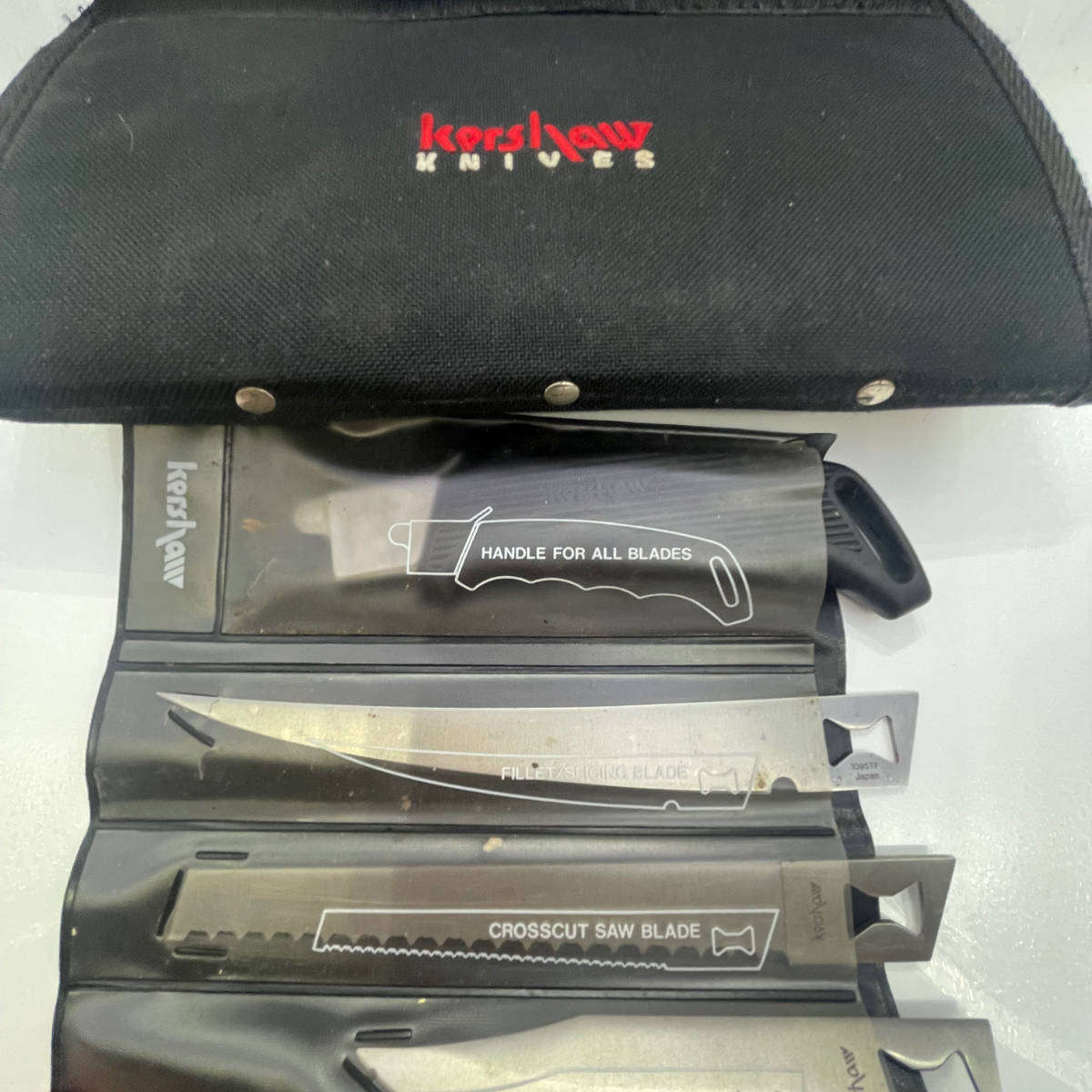 2 × Original Kershaw Knife Sets  Large Blade Set (6 Blades, No Handle) & Smaller Set with Handle