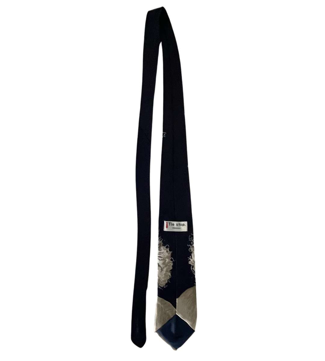 Vintage Handmade Navy Blue Einstein EMC^2 Physics Science Mens Neck Tie - Original with Einstein Im