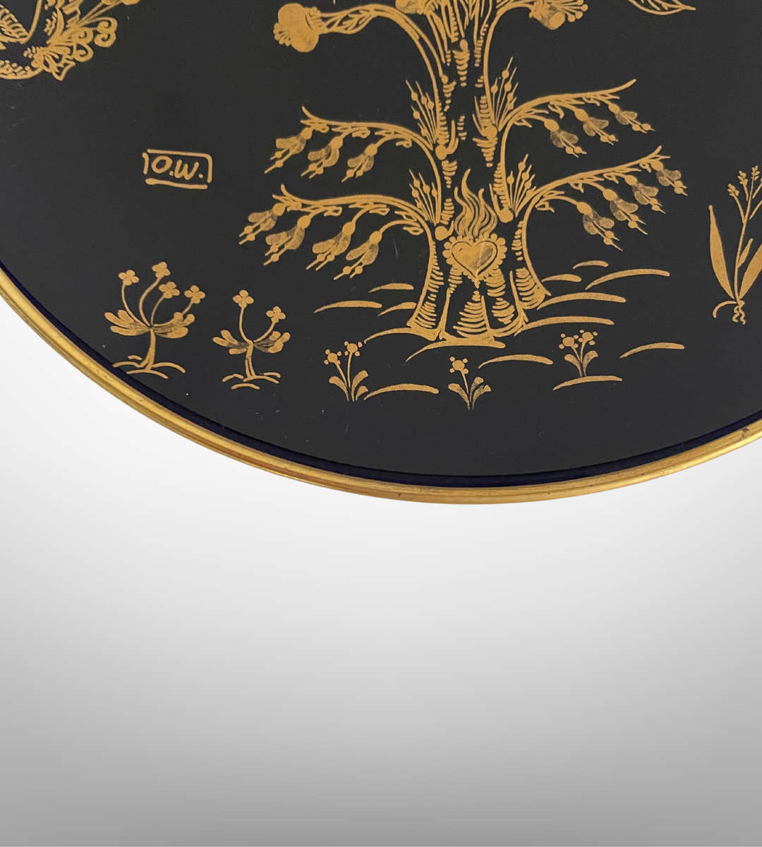 Vintage German Hutschenreuther Porcelain Bowl  Real Cobalt with Gold Décor (1970s)