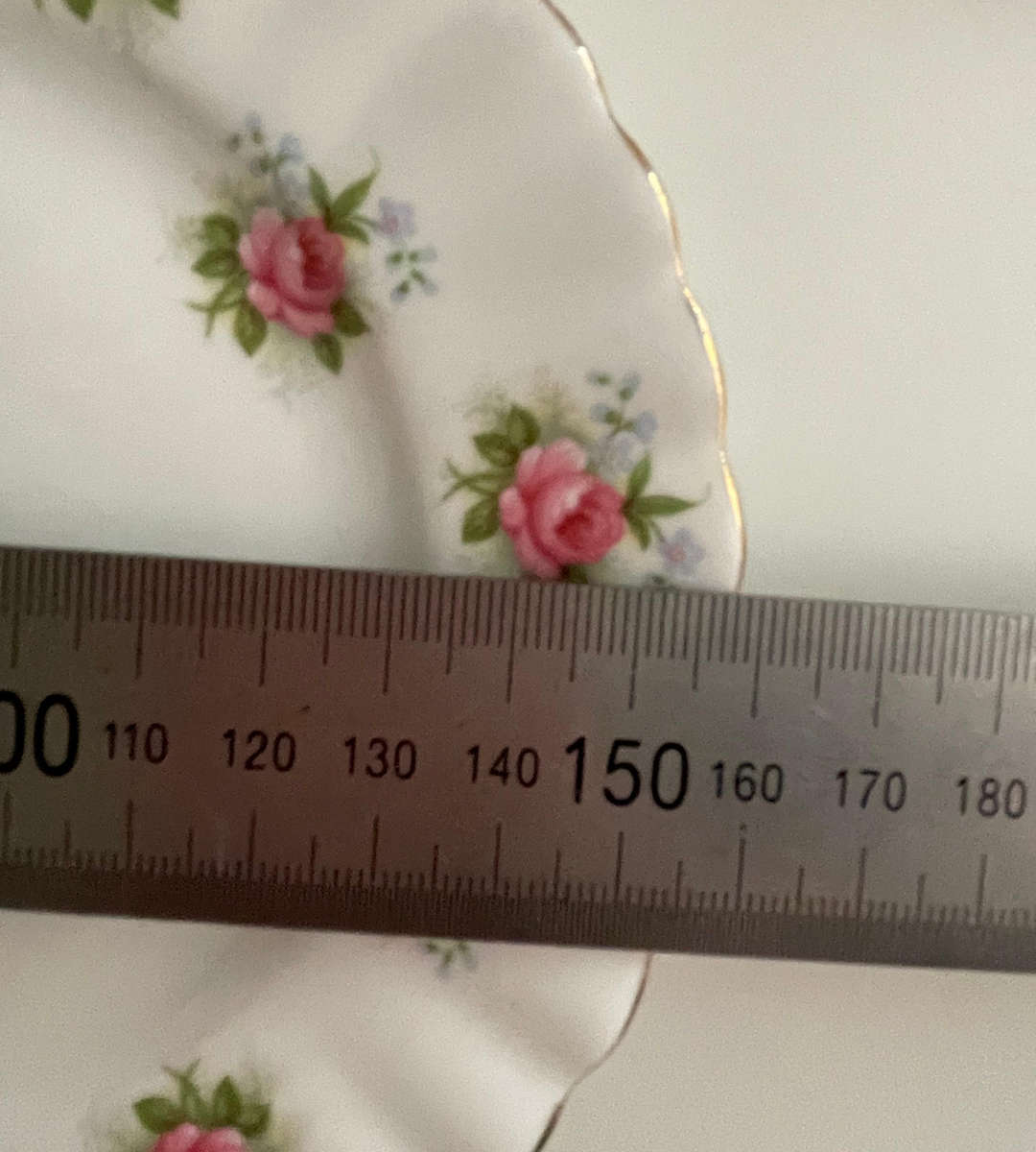 Royal Albert "Forget-Me-Not Rose" Bread & Butter Plate  Bone China, Gold Trim  1960s Vintage