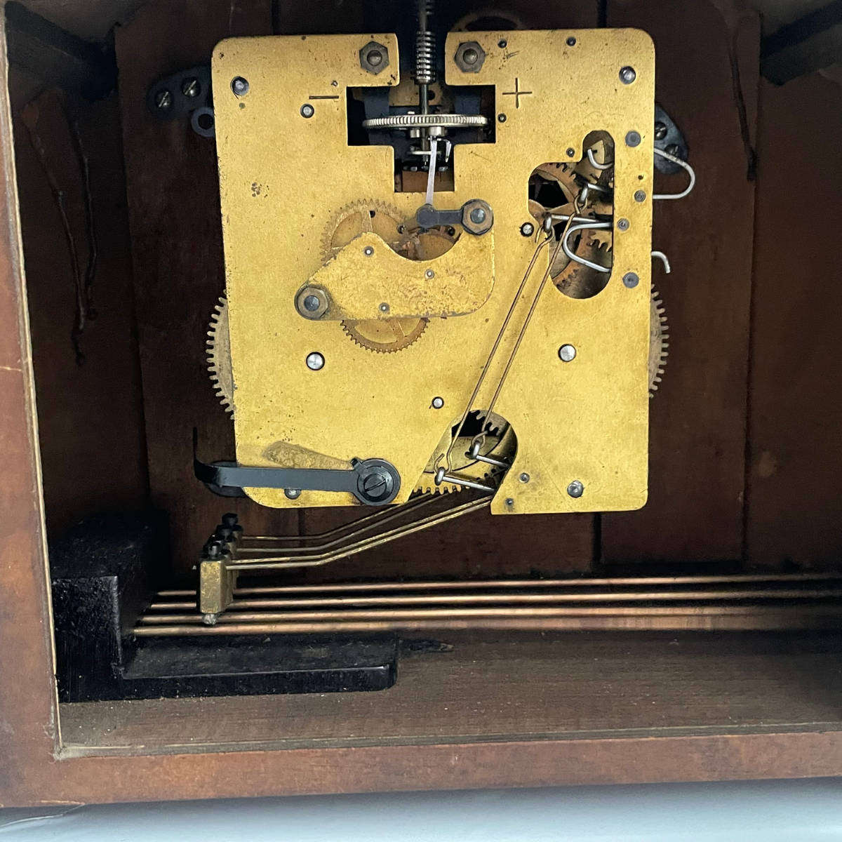 Vintage Junghans Mantle Clock  45 × 11 × 20 cm  Original Paperwork