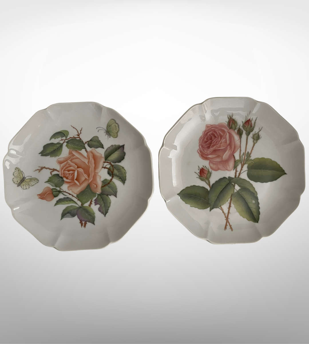 Set of 2 Decorative Hand-Painted Wall Plates by Daphne Karlson (2004)