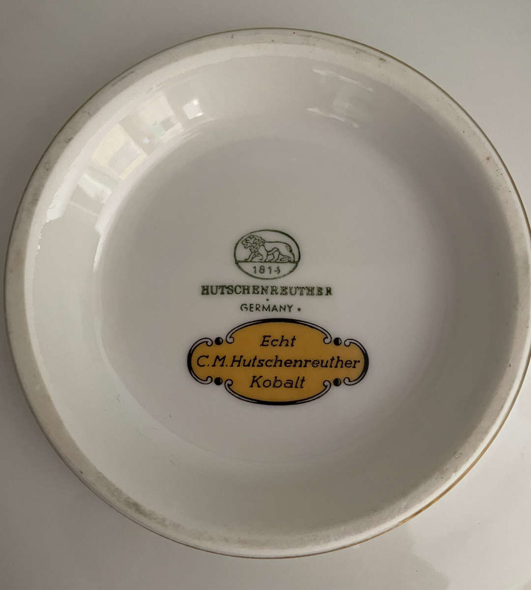 Vintage German Hutschenreuther Porcelain Bowl  Real Cobalt with Gold Décor (1970s)