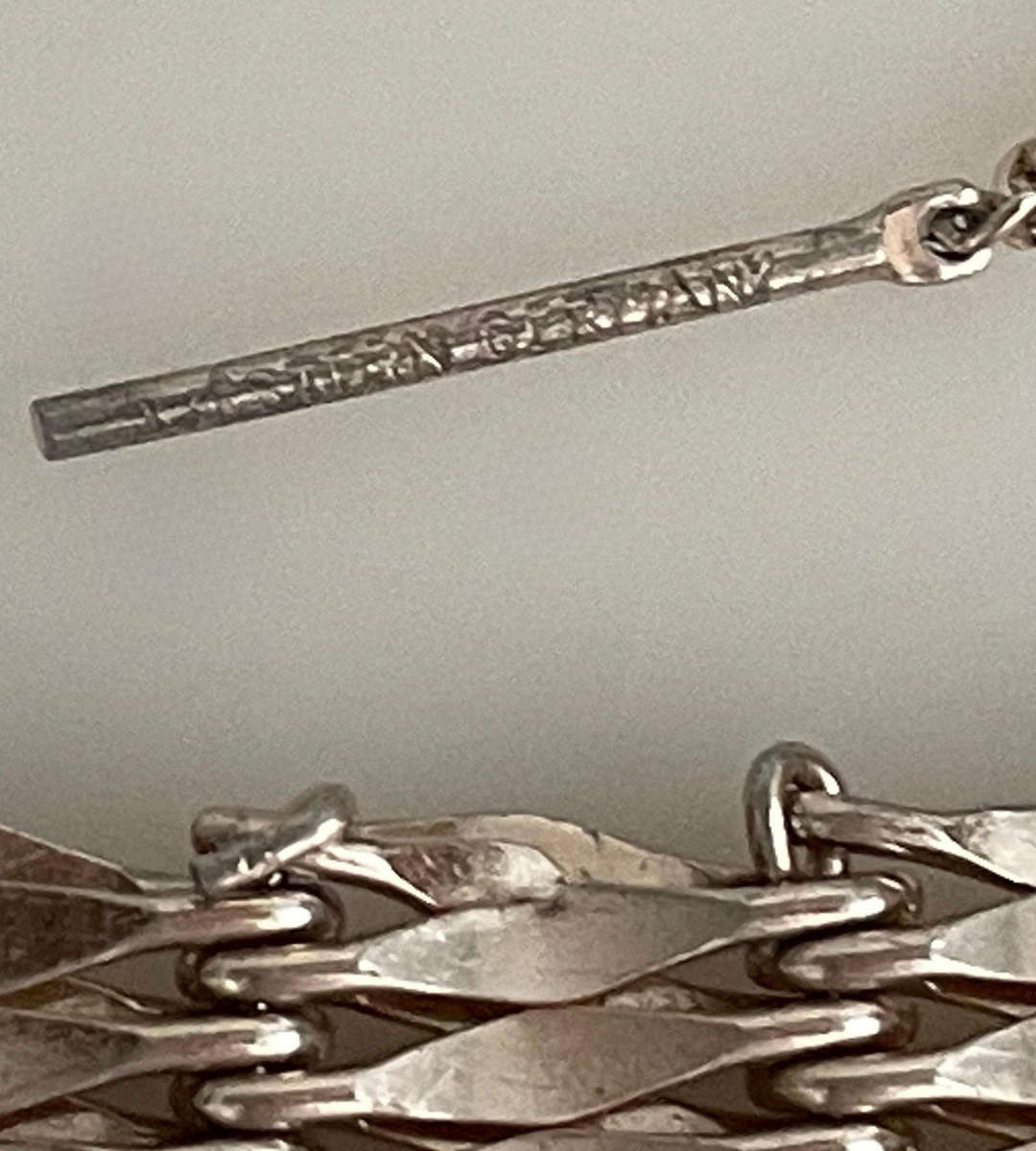 1950s Western Germany Vintage 7-Bar Gate Link Bracelet  Chunky Eloxal Aluminum  Lightweight 22g