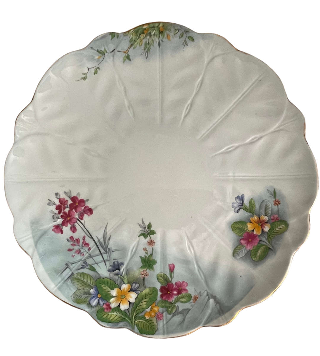 Aynsley Bone China Dessert Platter  Water Lily Leaf Design, 1939-1972, 27cm, Scalloped Edge