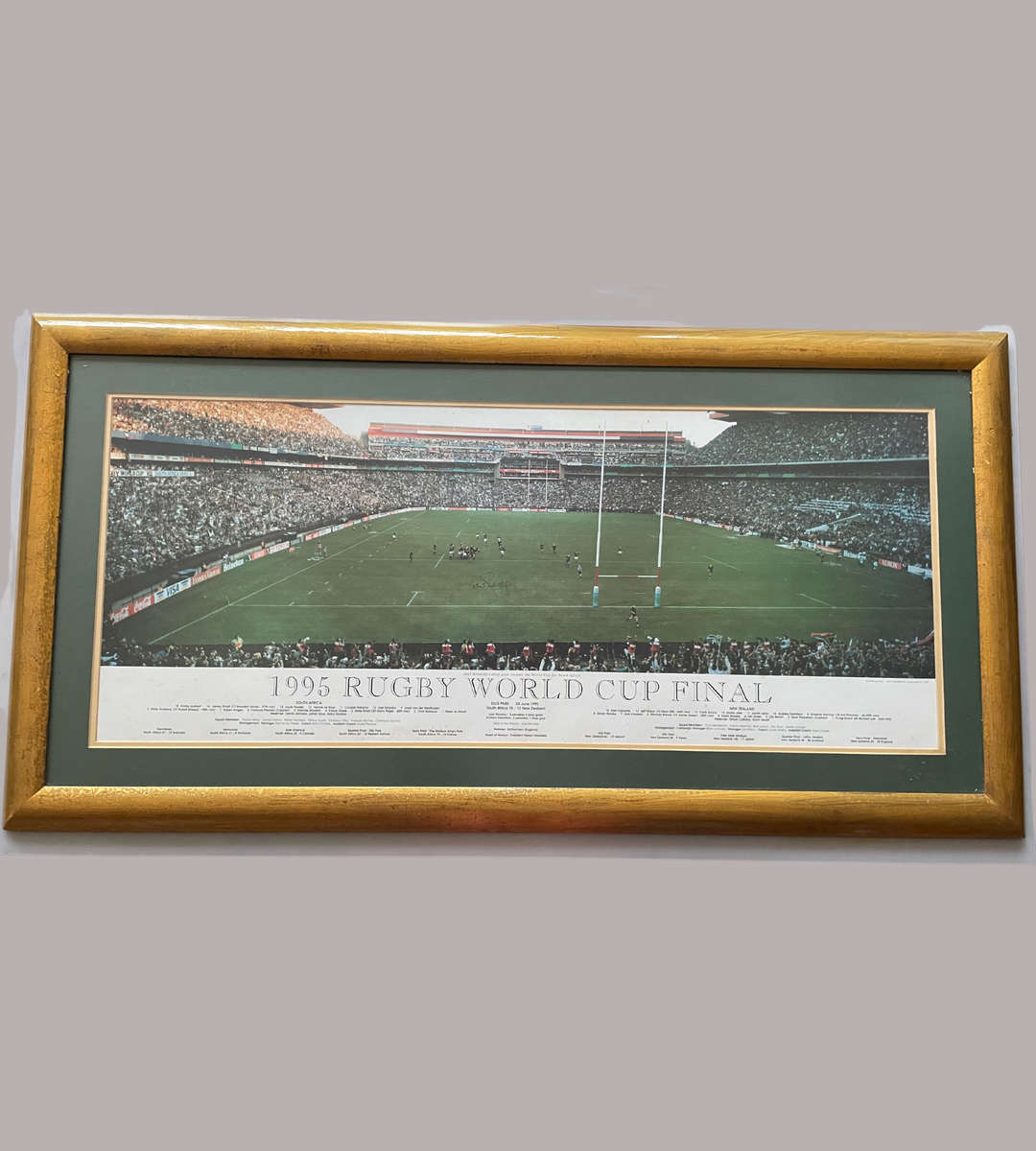 1995 Rugby World Cup Final Signed Photo by Joel Stransky  Framed, Large 117cm x 60cm
