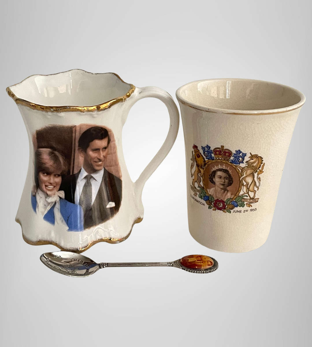 Vintage Royal Wedding Commemorative Lot  Charles & Diana 1981 & Queen Elizabeth II 1953