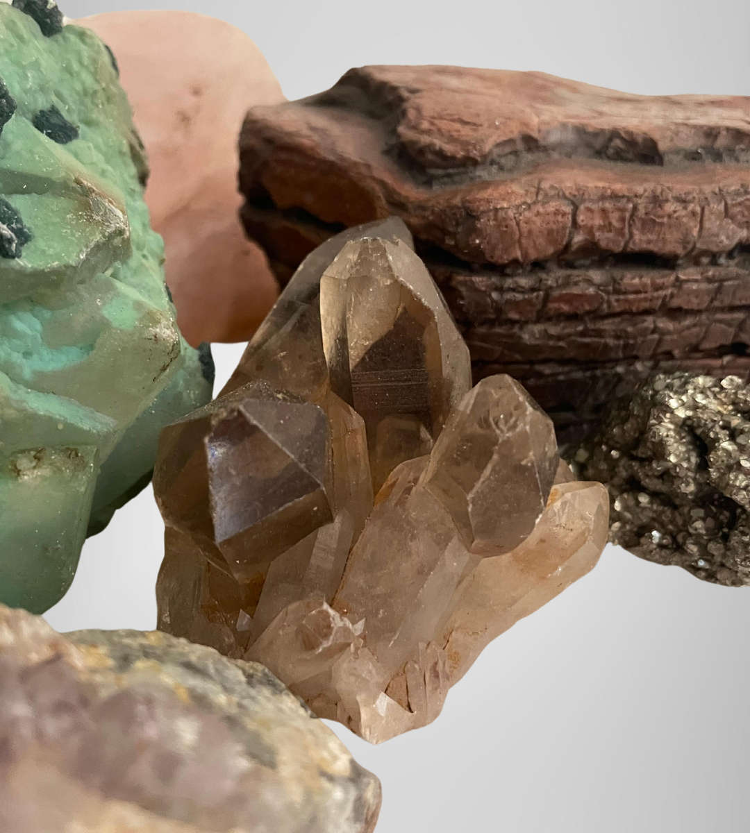 Reserved - Mixed Lot of Crystals & Mineral Specimens  Rose Quartz, Pyrite & More  Sold As Is