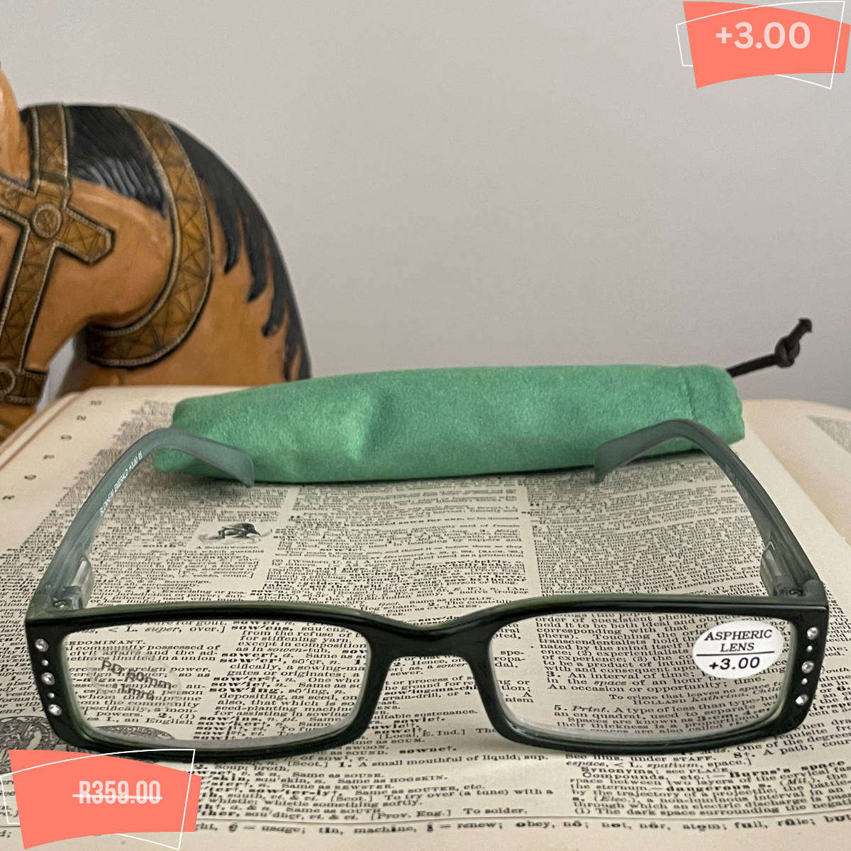 Reading Glasses +3.00 Strength Clearance New Condition Branded Styles Free Case