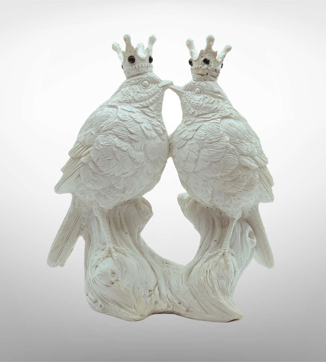Clearance - Crowned Lovebirds Figurine | Romantic Wedding Gift | 16cm