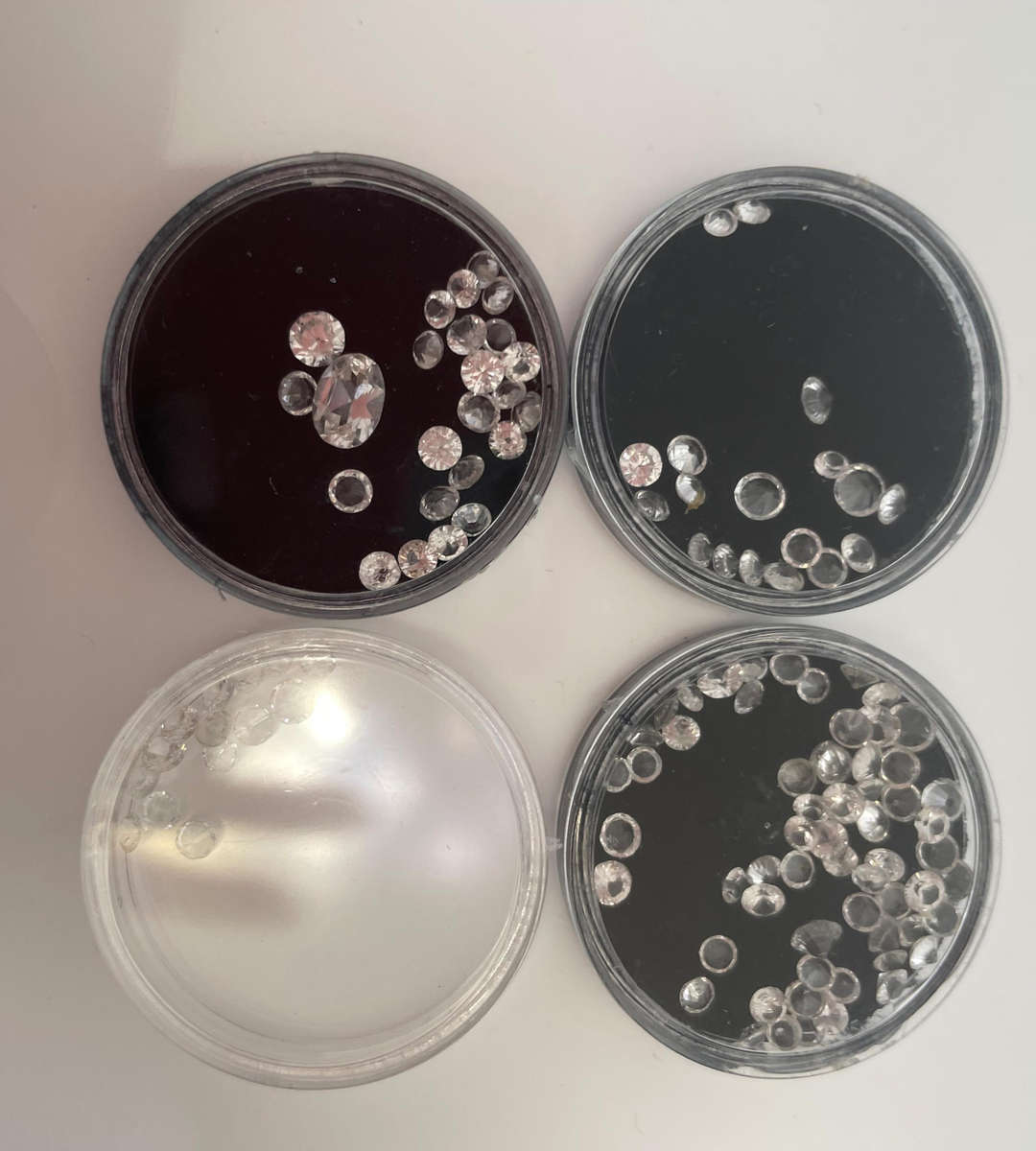 Over 100 Loose Diamond Simulants  Brilliant Cut  Removed from Gold Jewellery