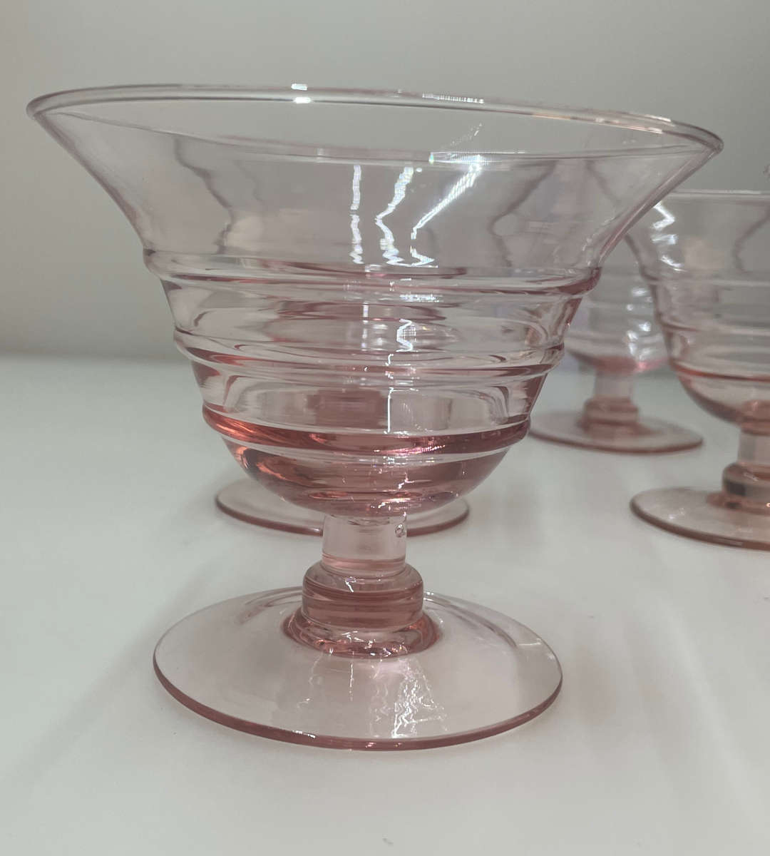 Set of 6 Vintage Pink Dessert Coupe Glasses  Princess House Pastel Parfait