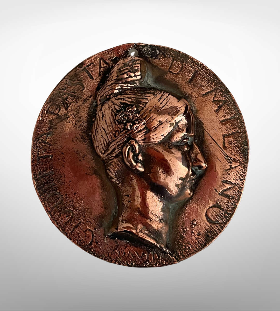Rare 1828 bronze medallion by David dAngers  featuring Italian soprano Giuditta Pasta. Museum-wort