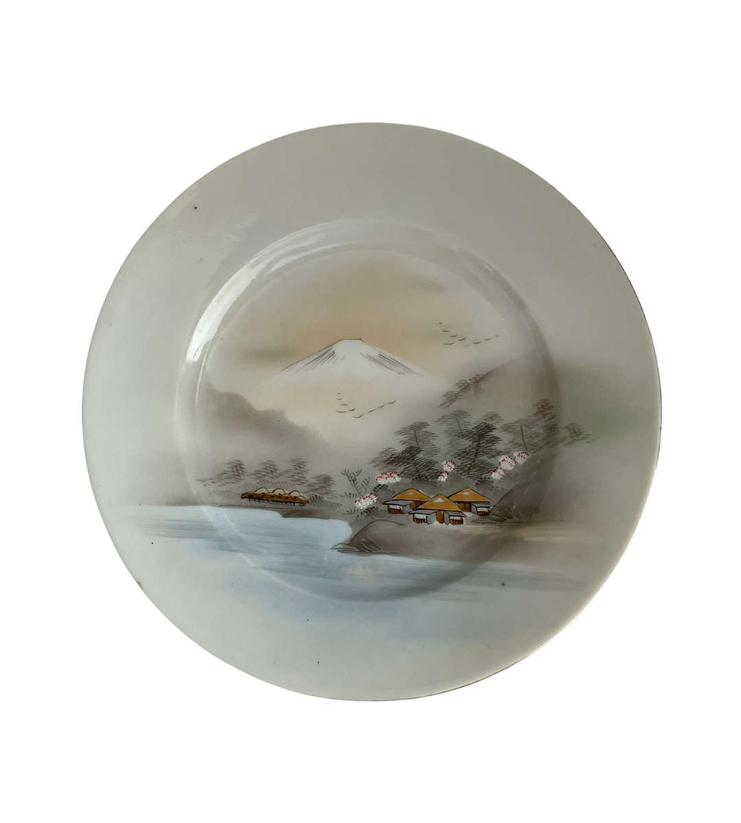Japanese Porcelain Side Plate - Mt. Fuji Design-18.7cm