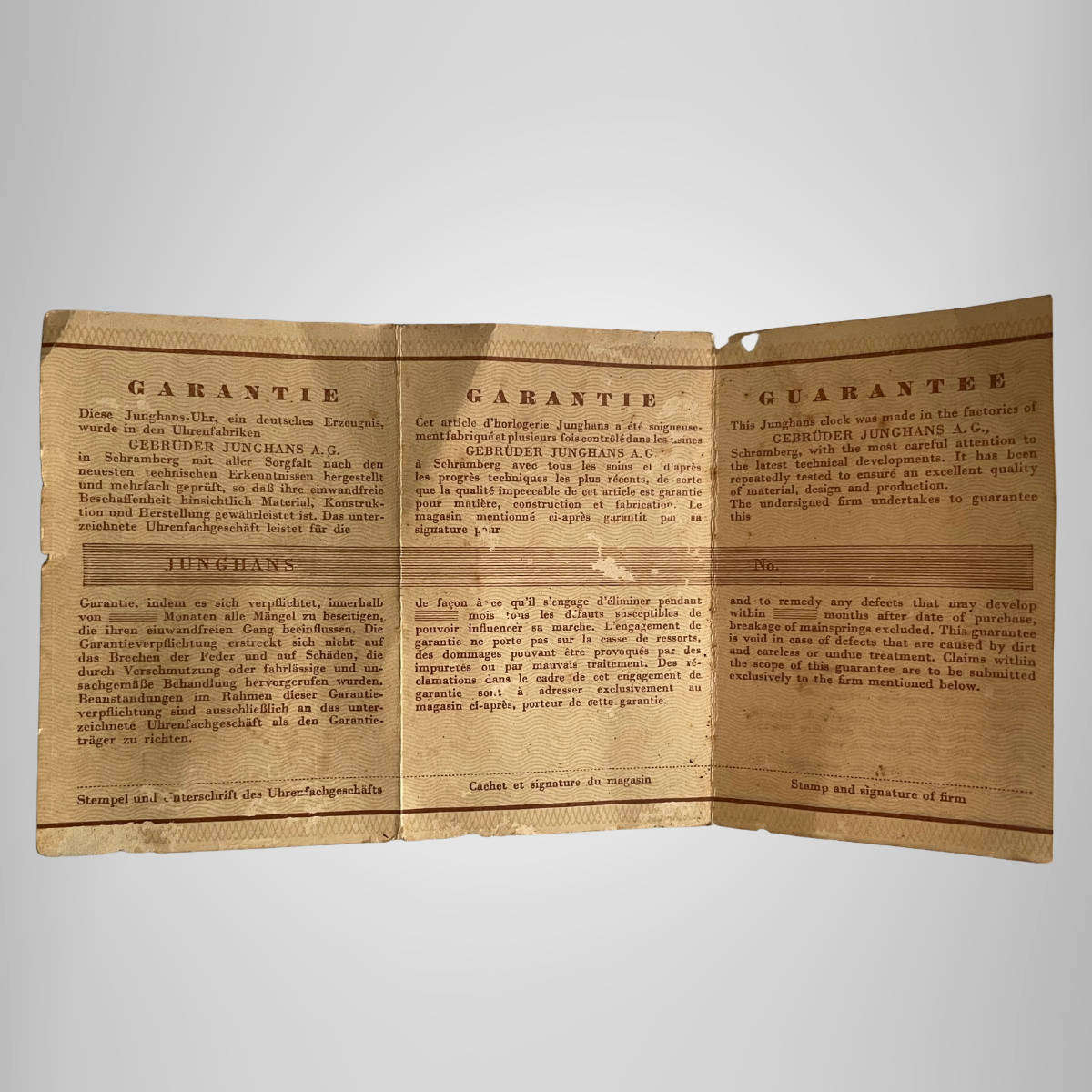 Vintage Junghans Mantle Clock  45 × 11 × 20 cm  Original Paperwork