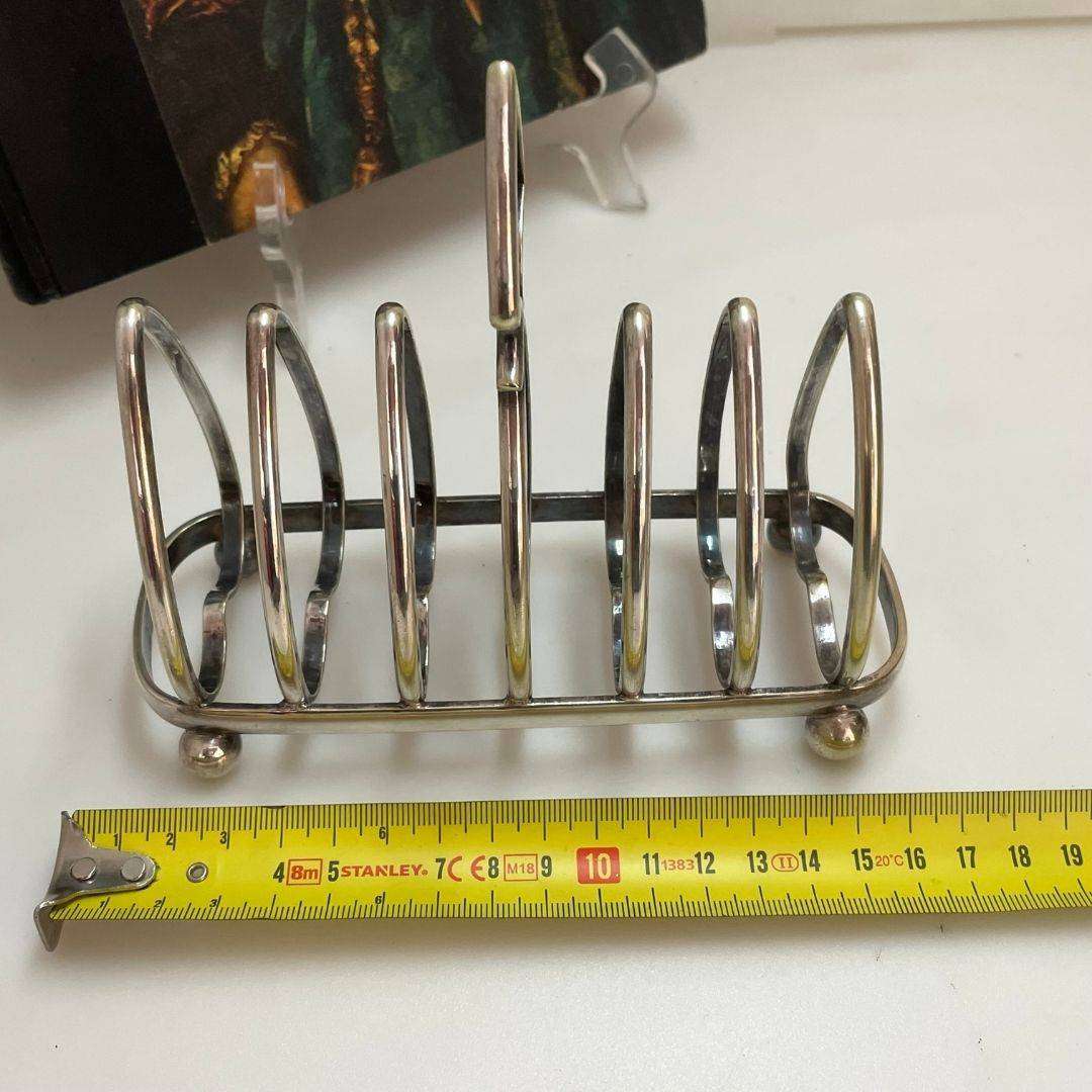 Antique Heart Shaped Silver Plated Toast Rack  JB Mark Pattern 9686  6 Slice / Letter Holder
