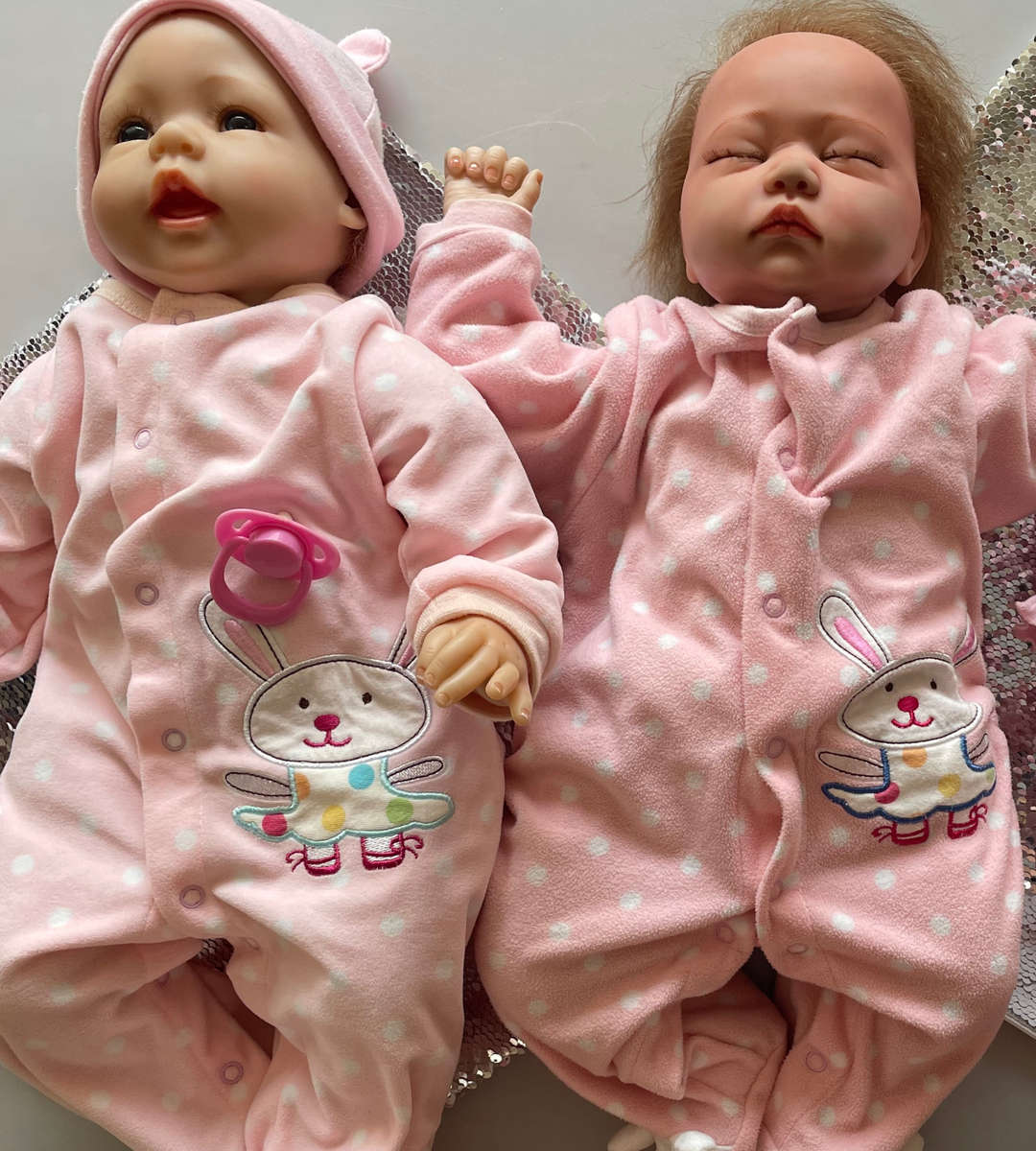 Collection of 3 Dolls: 2 Reborn 55cm Realistic Handmade Silicone Vinyl Dolls & 1 Baby Born Interacti
