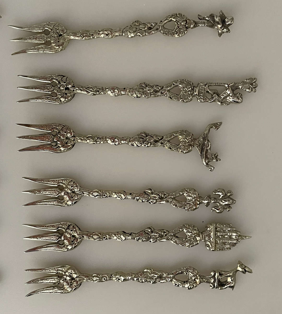 Vintage Italian Baroque Sweet Service Cutlery Set  12-Piece (6 Forks & 6 Teaspoons)  1950s