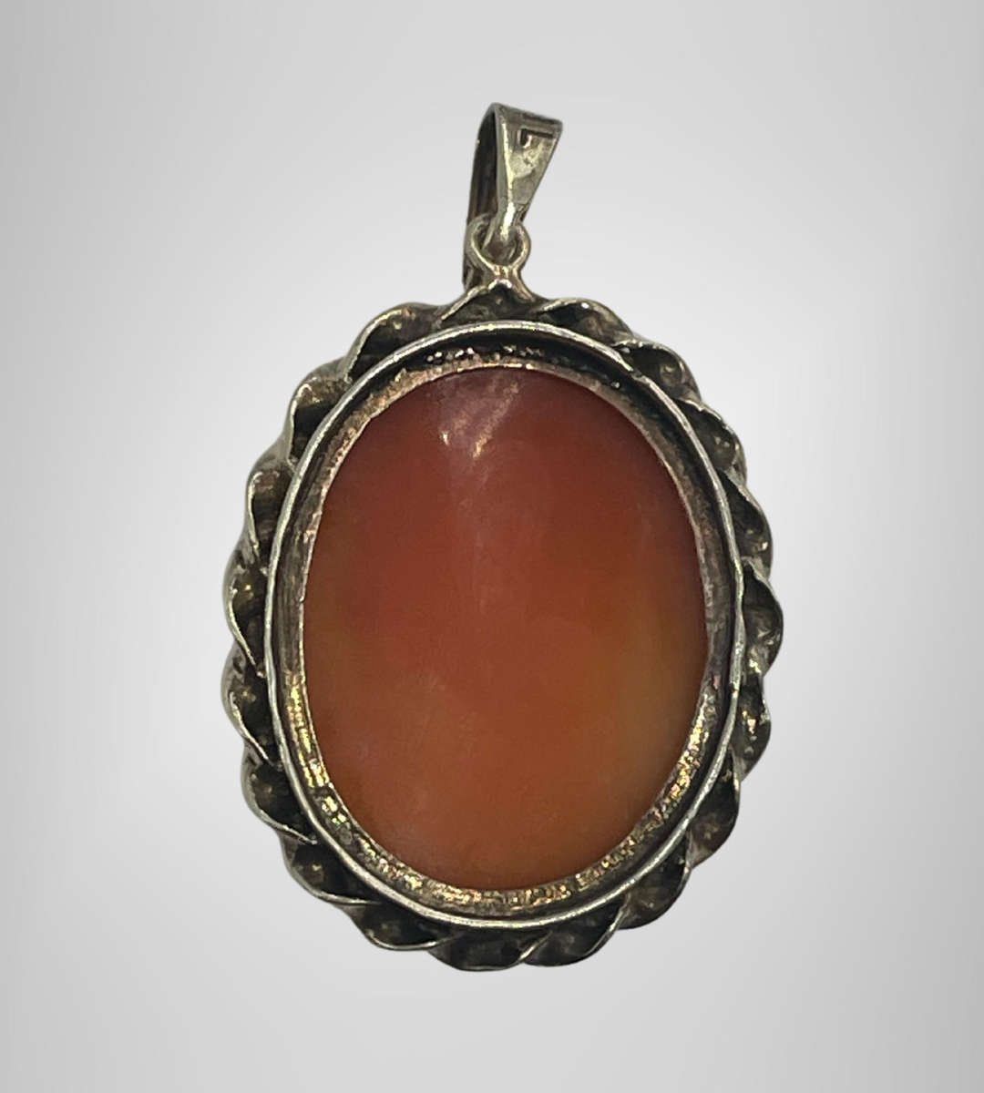 Vintage Cameo Pendant  Marked SILV, Gold-Tone, 39mm  Classic Lady Portrait- Reduced