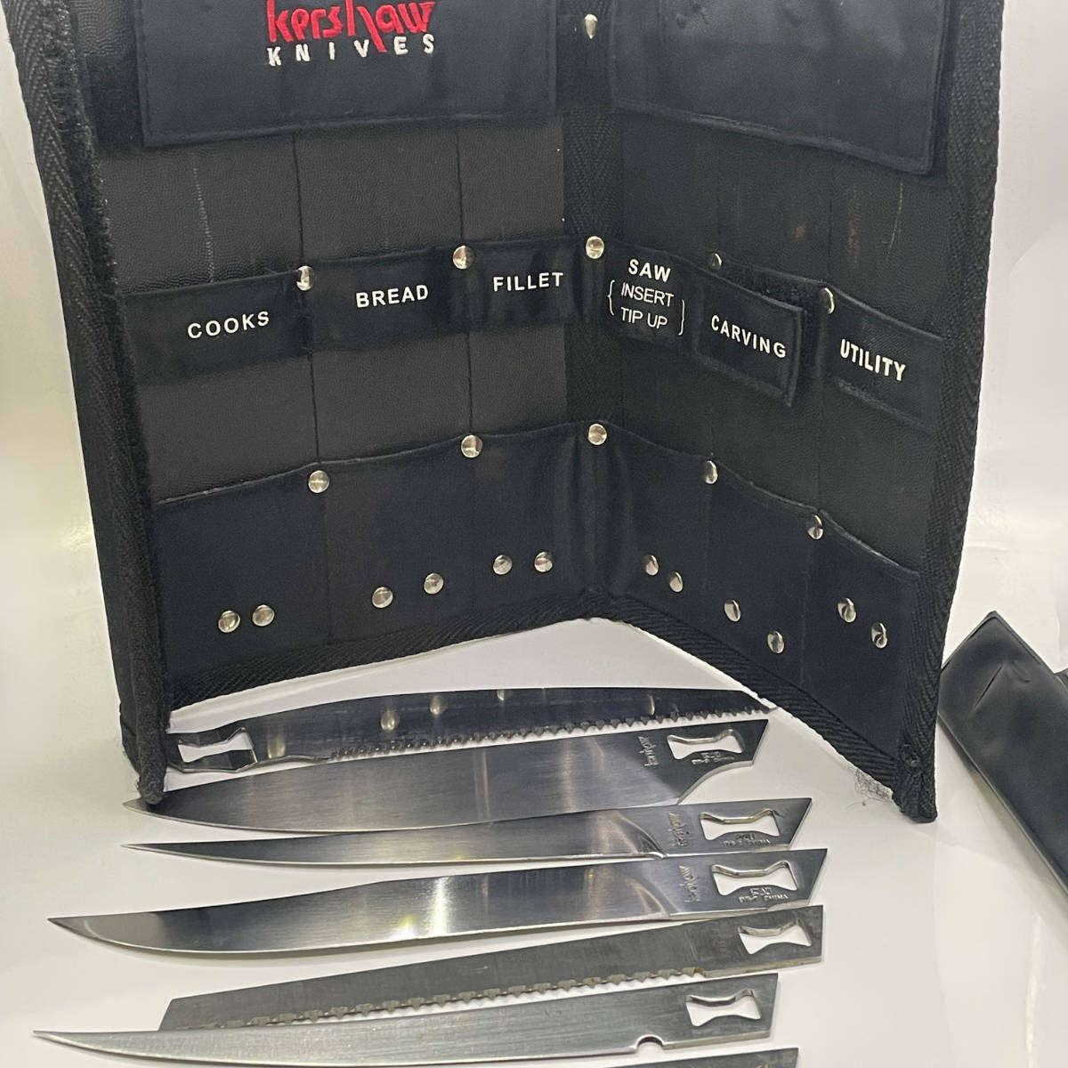 2 × Original Kershaw Knife Sets  Large Blade Set (6 Blades, No Handle) & Smaller Set with Handle