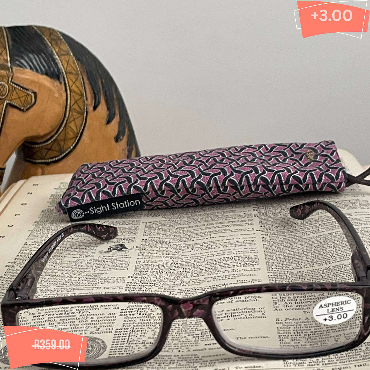 Reading Glasses +3.00 Strength Clearance New Condition Branded Styles Free Case