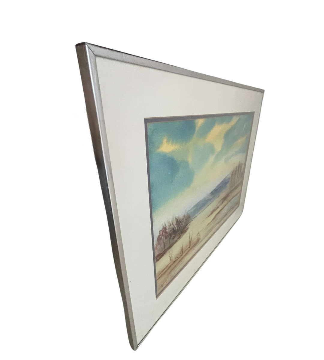 Clive Green 2006 Framed Watercolor Landscape  Signed Artwork  Metal Frame  48cm x 39cm