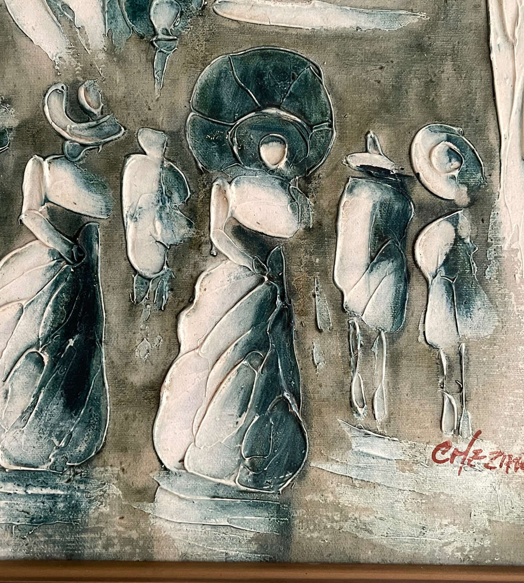 Original Boris Chezar Signed Oil Painting  Montmartre Paris Scene  Textured Art (R495!)