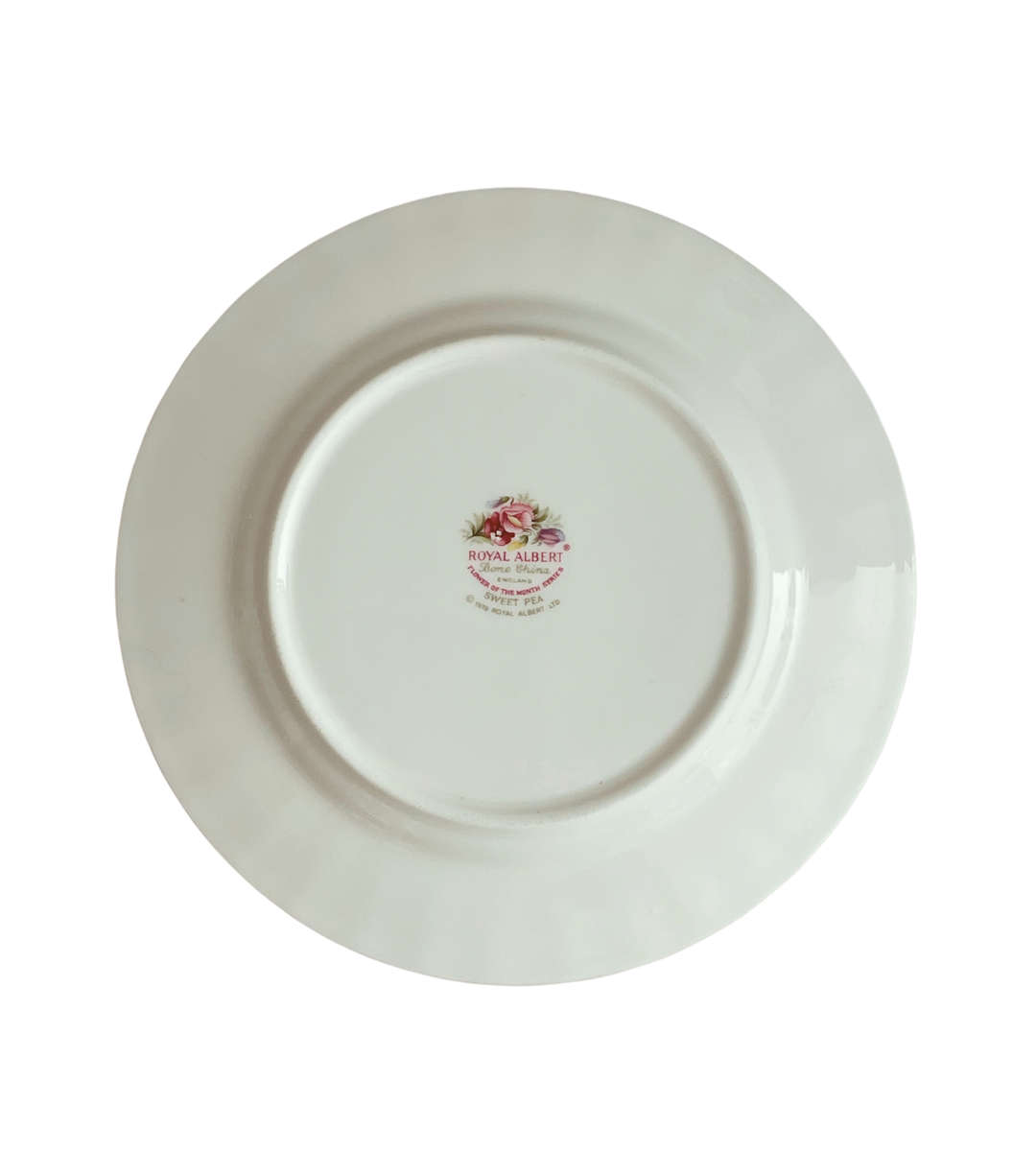 1970s Royal Albert - Flower of the Month "April" Bread and Butter Plate - Sweet Pea Design 16cm