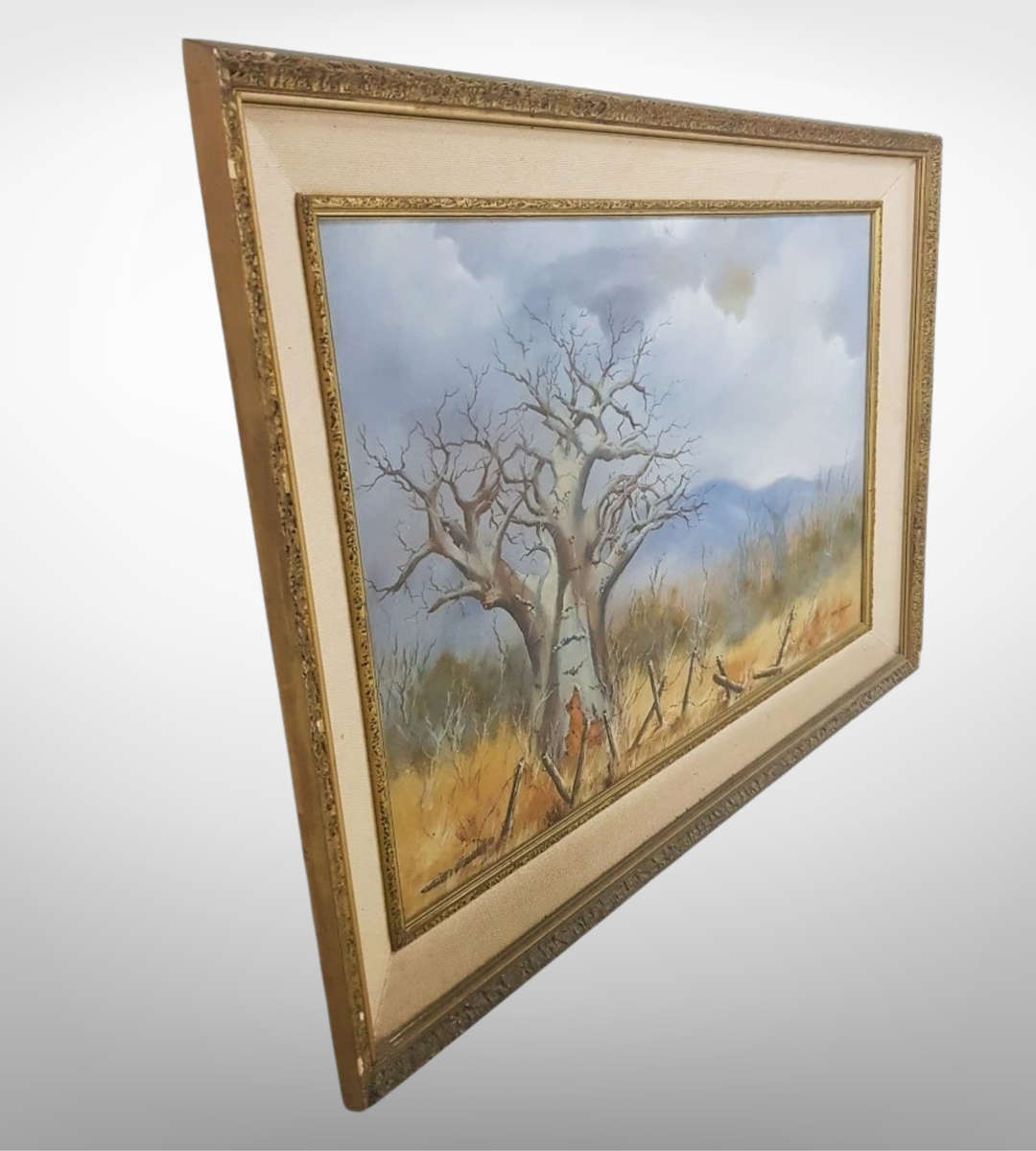 Original Ethel Sargent Oil Painting  Bushveld Landscape  Gilt Framed  74cm x 54cm