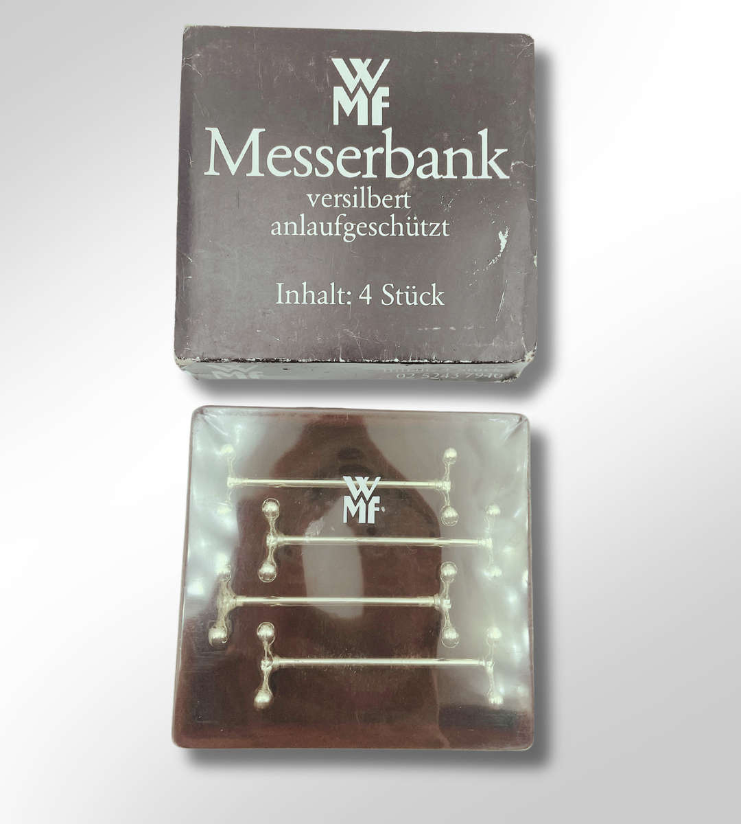 Set of 4 WMF Silver Plated Knife Rests - Art Deco Jacks Shape, 1930s Vintage German