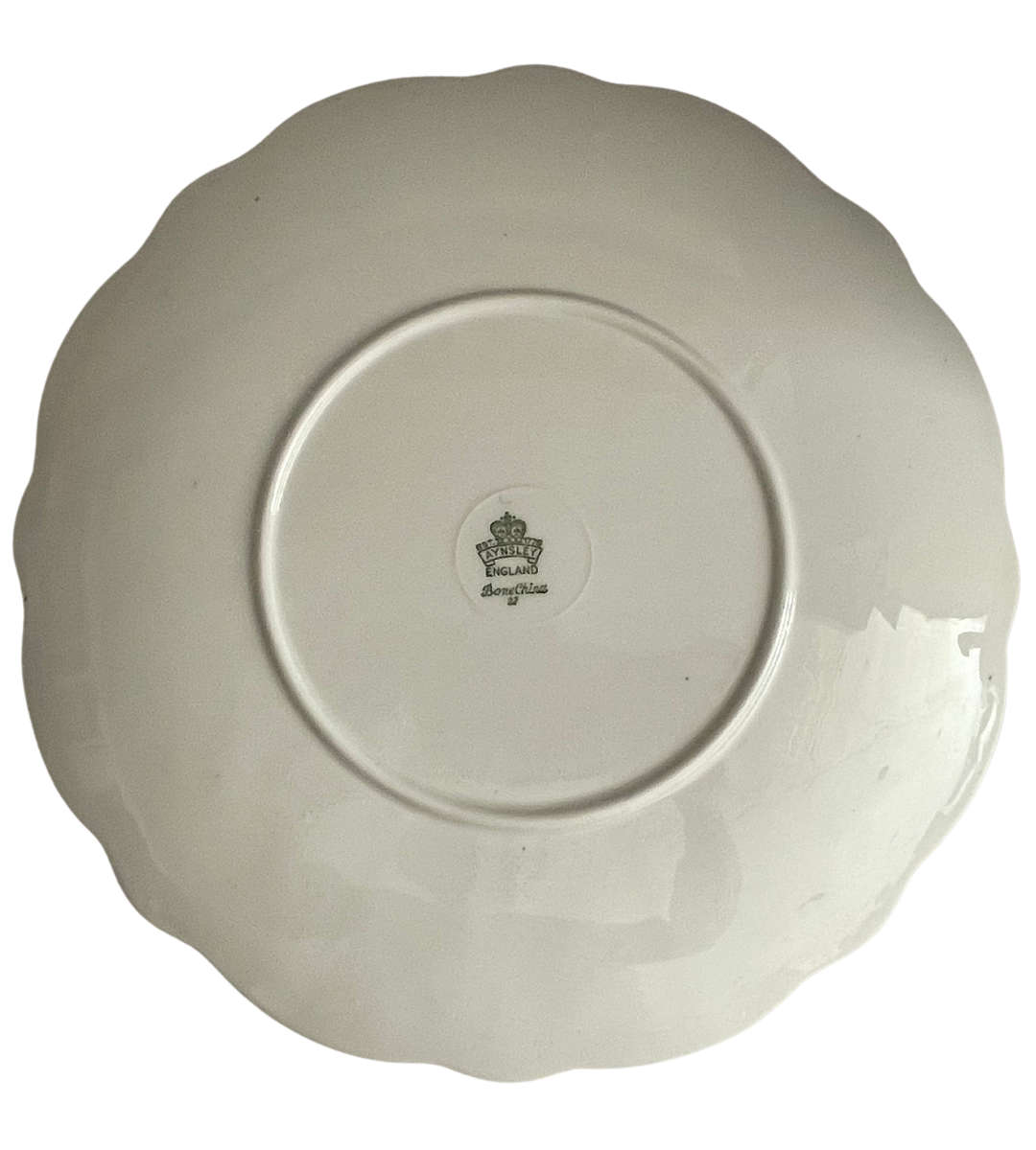 Aynsley Bone China Dessert Platter  Water Lily Leaf Design, 1939-1972, 27cm, Scalloped Edge